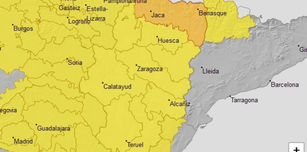 Imagen del artículo Aviso naranja por lluvias y tormentas en el Pirineo y amarillo en el resto de Aragón para mañana, día 21