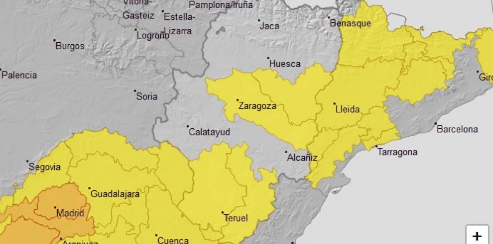 Imagen del artículo Aviso nivel amarillo por temperaturas elevadas y tormentas en varias zonas de Aragón