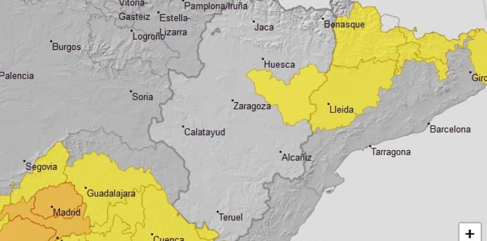 Imagen del artículo Aviso amarillo por temperaturas máximas en Huesca Sur para mañana, día 27