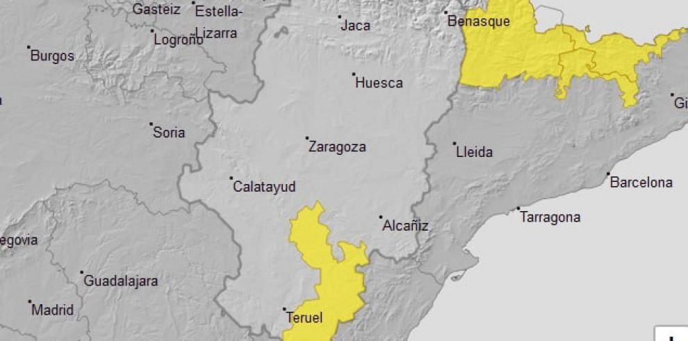 Imagen del artículo Aviso nivel amarillo por riesgo de lluvias y tormentas en Gúdar y Maestrazgo