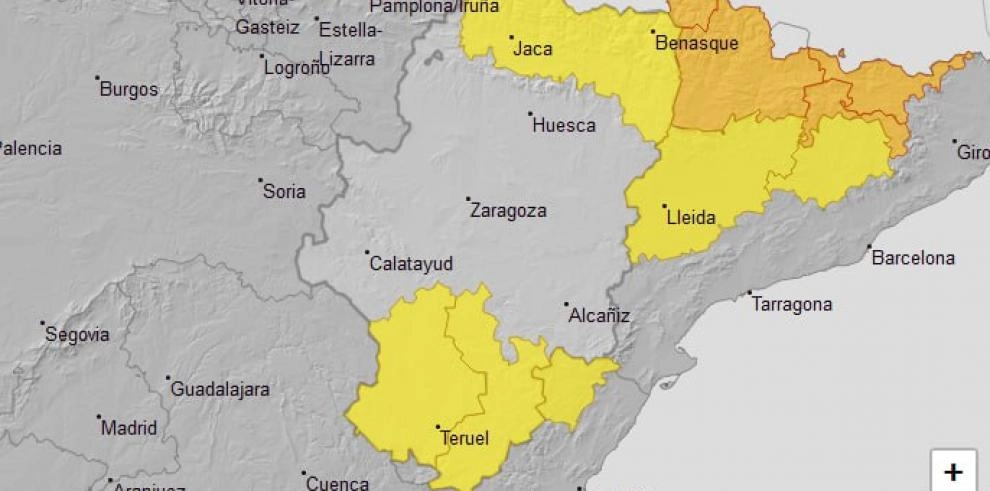 Imagen del artículo Aviso amarillo por lluvias y tormentas en Pirineo, Albarracín, Jiloca, Gúdar y Maestrazgo