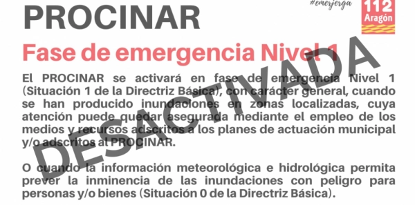 Imagen del artículo Desactivada la fase de Emergencia Nivel 1 del Plan Especial de Protección Civil ante el Riesgo de Inundaciones