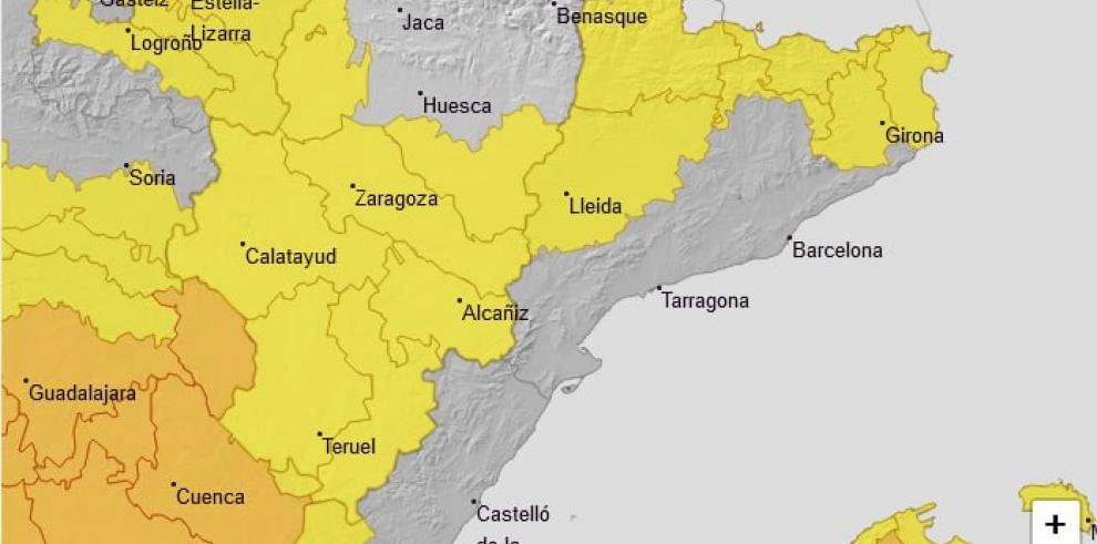Imagen del artículo Aviso amarillo por temperaturas máximas en buena parte de Aragón