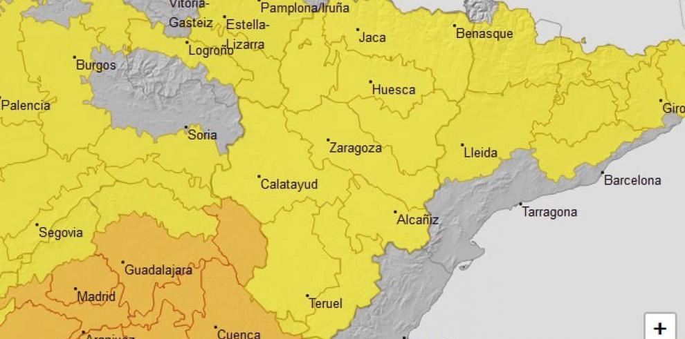 Imagen del artículo Avisos amarillos por temperaturas máximas en todo Aragón y por tormentas en Albarracín y Jiloca