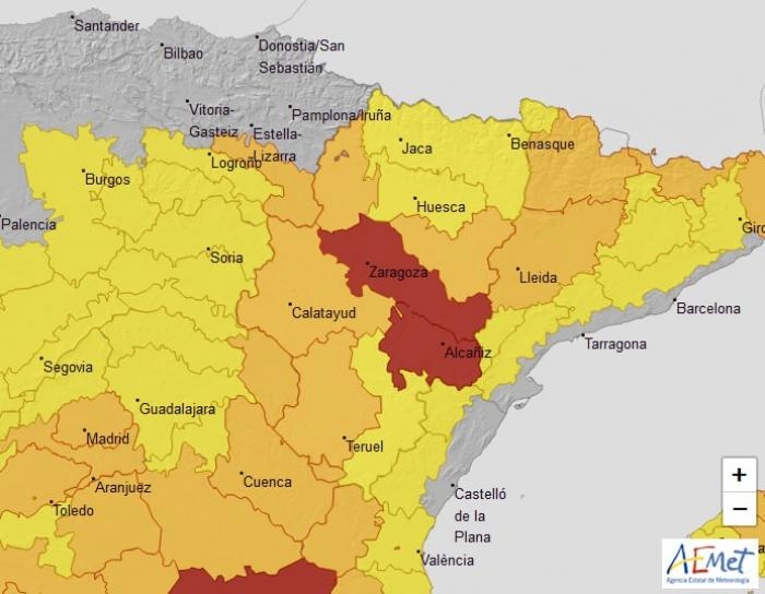 Imagen del artículo Aviso de nivel rojo por temperaturas máximas en varias zonas de Aragón
