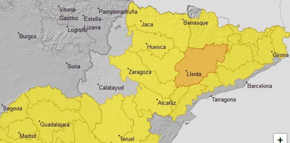 Imagen del artículo Aviso amarillo por temperaturas máximas en las provincias de Huesca y Teruel y Ribera del Ebro este miércoles