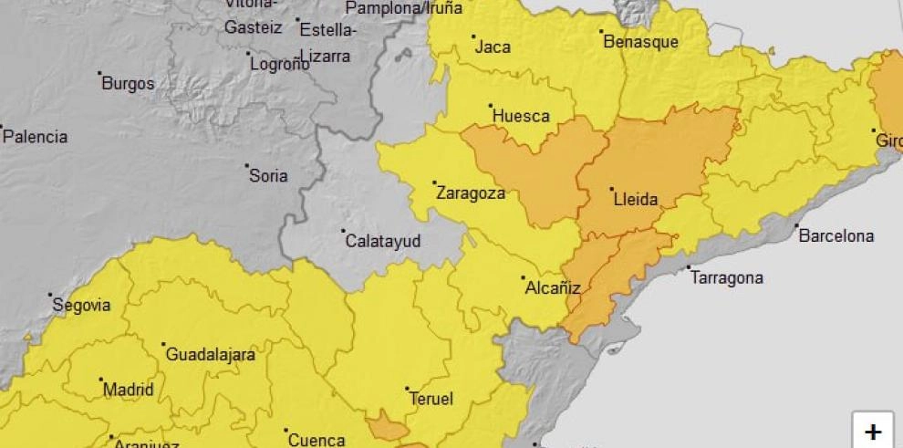 Imagen del artículo Aviso naranja por temperaturas máximas en sur de Huesca para hoy miércoles