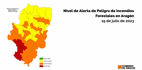 Imagen del artículo Alerta roja de peligro de incendios forestales en Jiloca-Gallocanta, Montes Universales y Rodeno