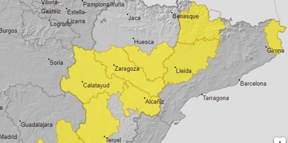 Imagen del artículo Aviso amarillo por temperaturas máximas en varias zonas de Aragón este jueves