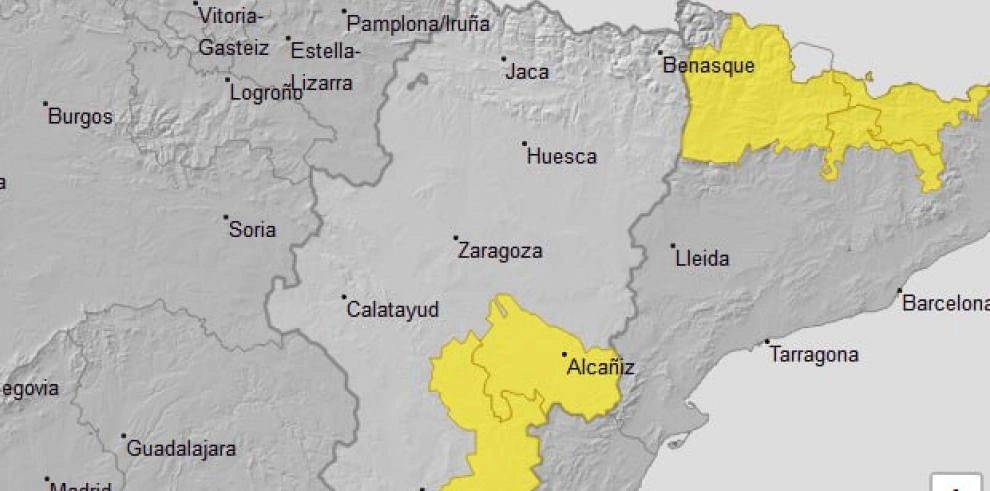 Imagen del artículo Aviso nivel amarillo por tormentas en Ribera del Ebro, Bajo Aragón, Gúdar y Maestrazgo