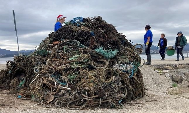 Image 1 of article Vidrio, cerámica, algas, madera y plásticos encabezan la basura que retiraron los profesionales del mar en Galicia