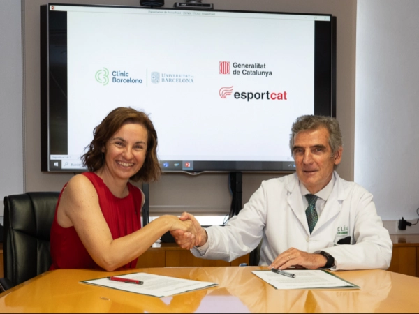 Imagen del artículo Esportcat i l'Hospital Clínic de Barcelona segellen una aliança estratègica per impulsar la medicina de l'esport