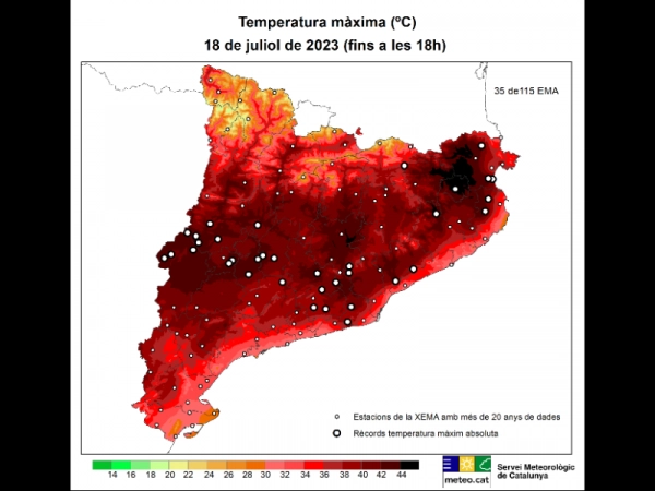Imagen del artículo 45.1ºC nou rècord de temperatura enregistrada a Catalunya per la Xarxa d'Estacions Meteorològiques Automàtiques