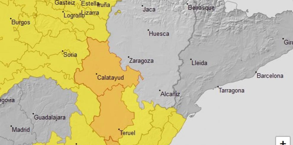 Imagen del artículo Ampliado el aviso nivel naranja por tormentas de hoy a la Ibérica zaragozana hasta las 23:59
