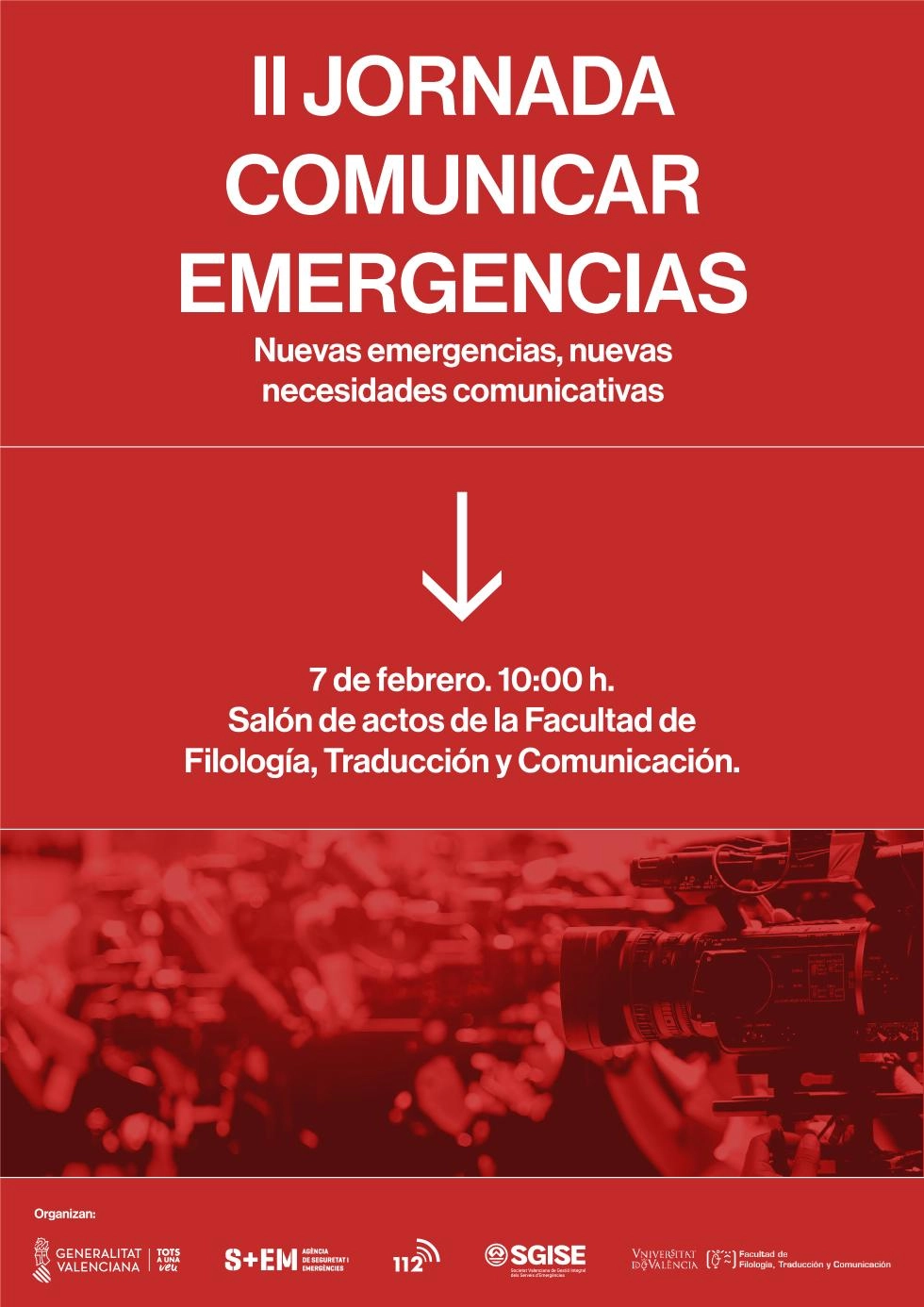 Imagen del artículo Emergencias organiza con la Universitat de València la II Jornada Comunicar Emergencias