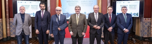 Imagen del artículo Las administraciones y entidades públicas competentes firman en el Ayuntamiento de Bilbao  el protocolo de intenciones en relación al uso y desarrollo de la ría