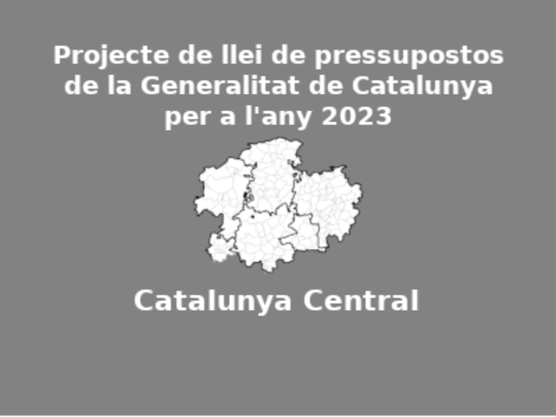 Imagen del artículo La Generalitat preveu destinar 114,3 milions d'euros a la vegueria de la Catalunya Central l'any 2023