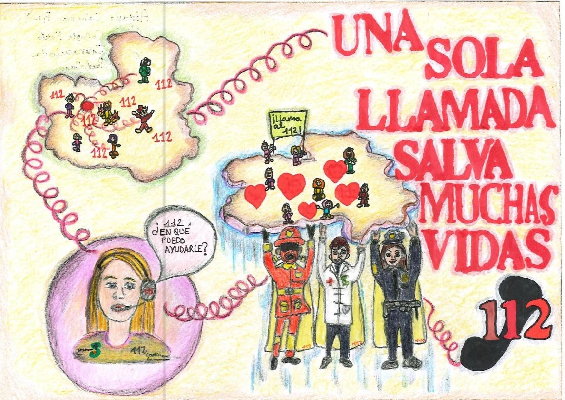 Imagen del artículo El colegio 'María Inmaculada' de Puertollano (Ciudad Real) gana la XI edición del Concurso de Dibujo Escolar del Servicio 1-1-2