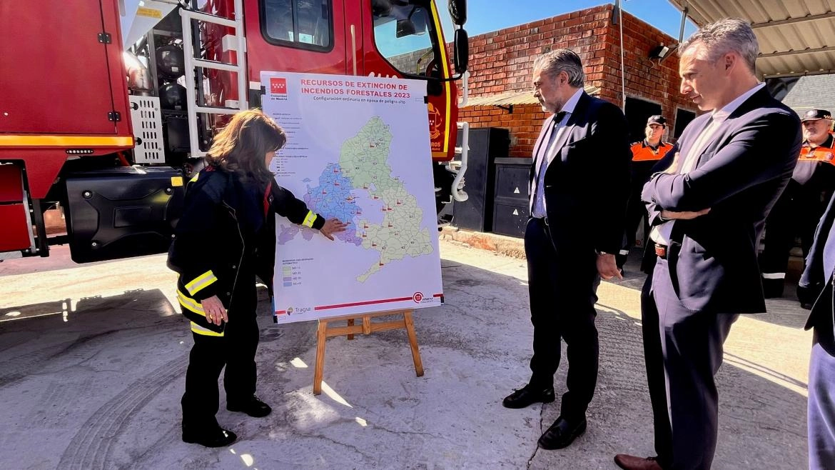 Imagen del artículo La Comunidad de Madrid refuerza la lucha contra el fuego en espacios naturales con el nuevo Punto de Incendio Forestal de Sevilla la Nueva